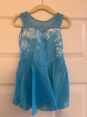 Blue Snowflake leotard w/ skirt